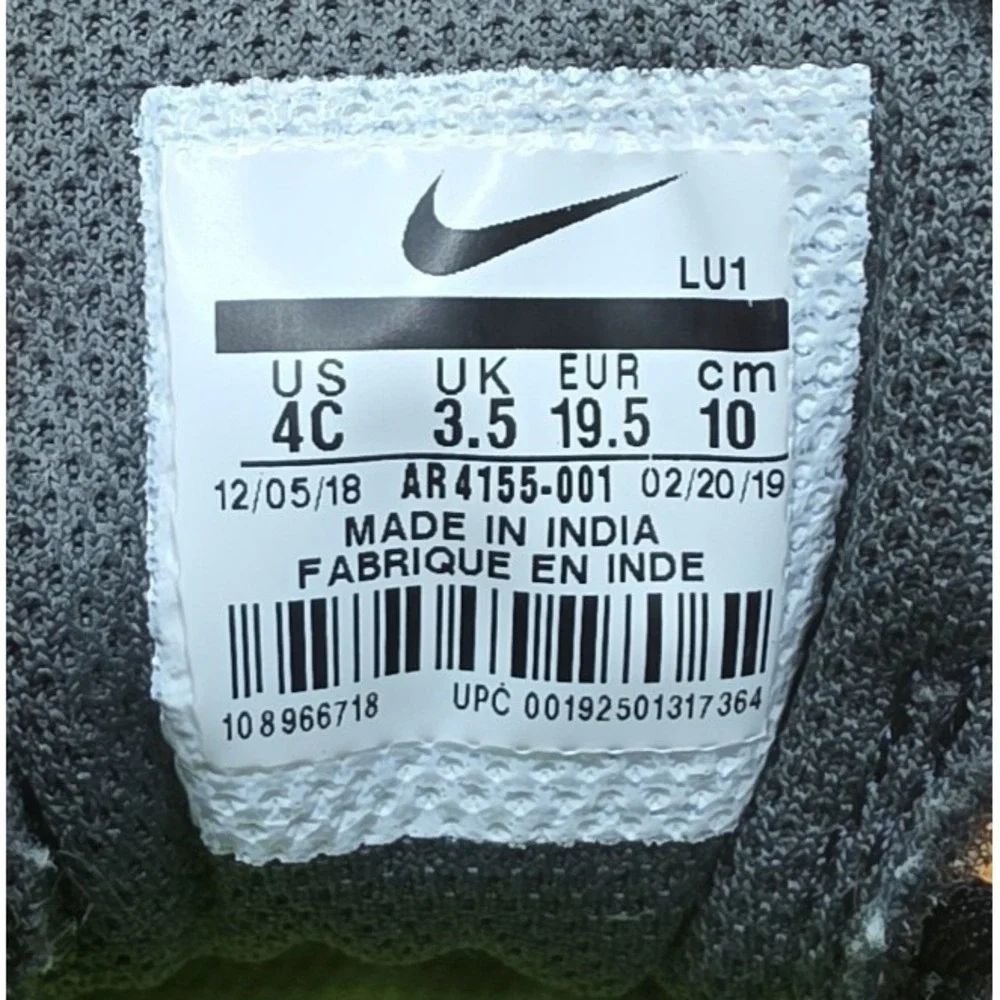 Nike Flex Contact 3 Kids Size 4C US Black/White Toddlers AR4155-001